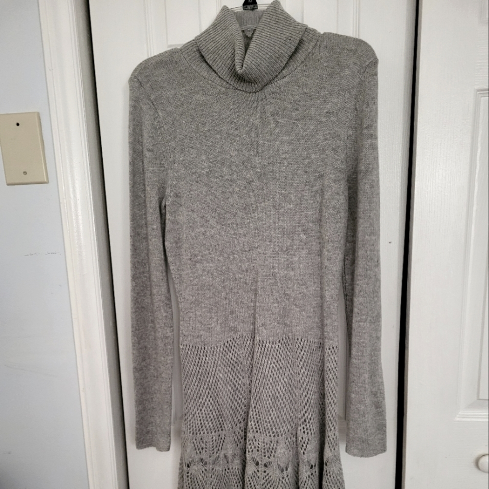 GREY TURTLENECK SWEATER DRESS by MODA Size L